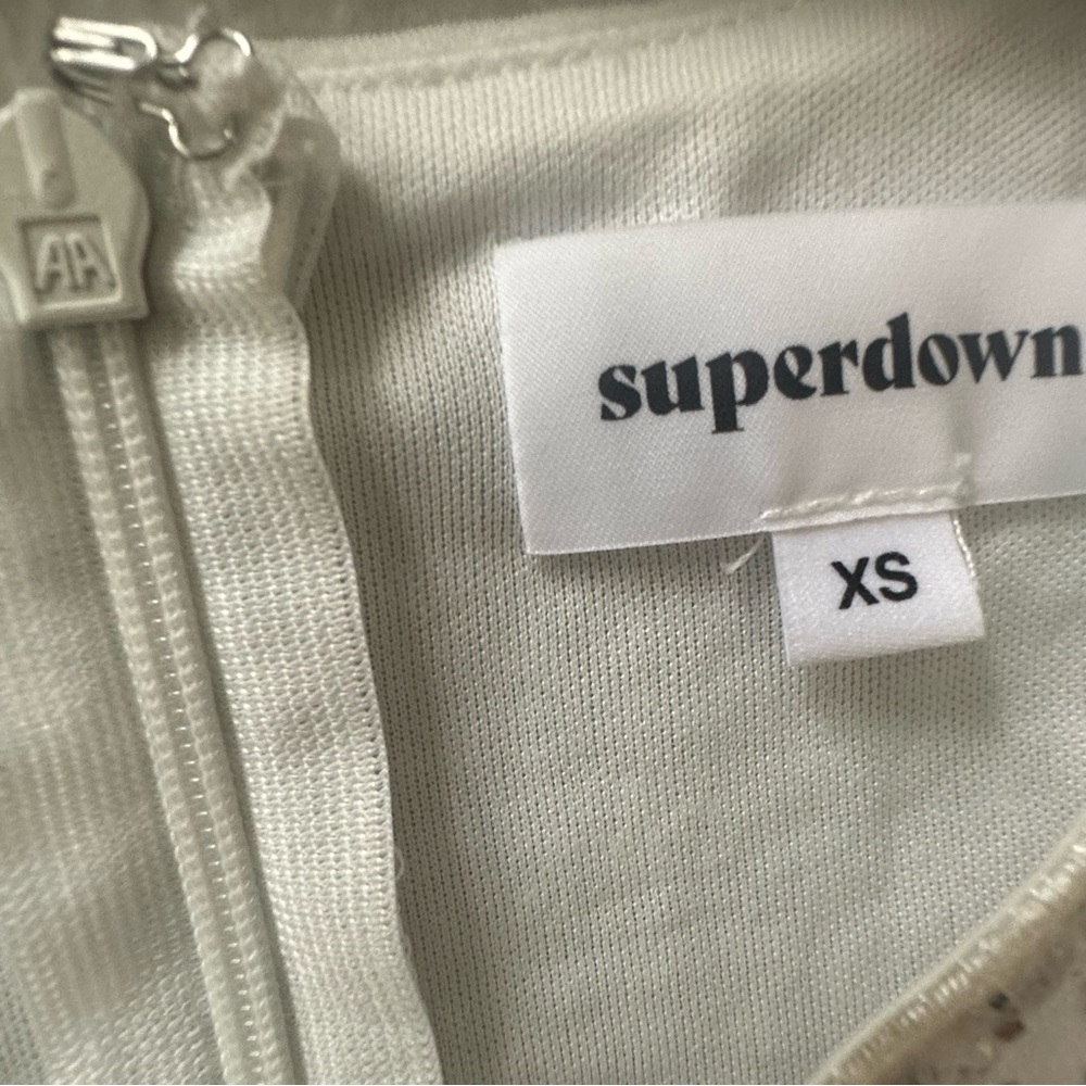 Superdown White Silver Glitter Sequin Long Sleeve… - image 5